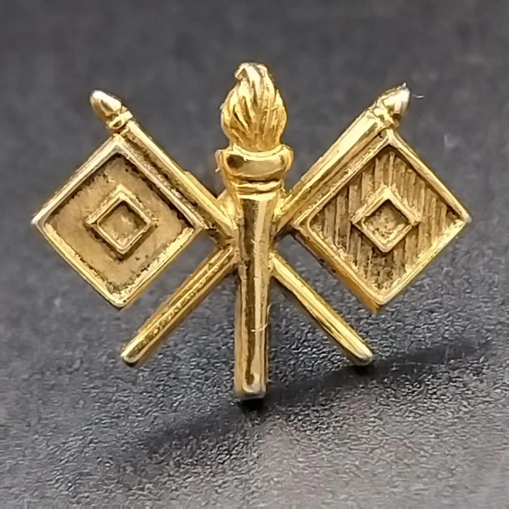 US Army Signal Corps Officer Collar Brass Branch Insignia pin-back